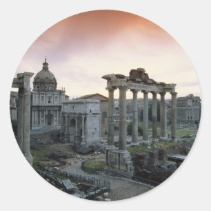 Adesivo Redondo Fórum Romano ao amanhecer
