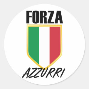 Adesivo Redondo Forza Azzurri Itália Flag Soccer