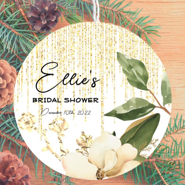 Adesivo Redondo Fosco Winter - Dourado - Multi-use Favor Sticker (Criador carregado)