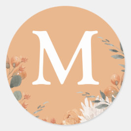 Adesivo Redondo Fósforo de Envelope de Casamento Inicial de Waterc