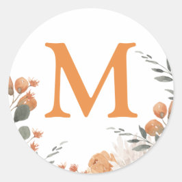 Adesivo Redondo Fósforo de Envelope de Casamento Inicial de Waterc