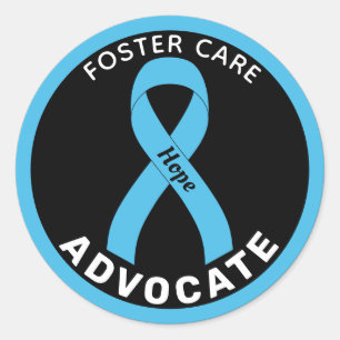 Adesivo Redondo Foster Care Advocate Ribbon Black Round Sticker