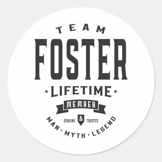 Adesivo Redondo Foster Lifetime Member Personalizado Name Foster (Frente)