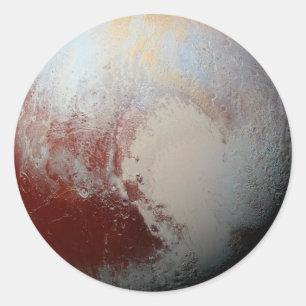 Adesivo Redondo Foto 2015 do planeta Pluto por New Horizons da