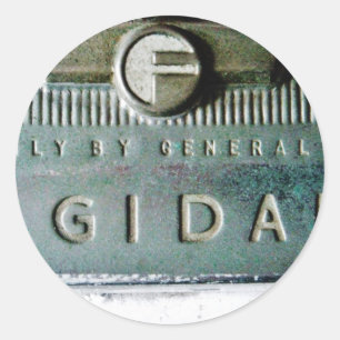 Adesivo Redondo Foto antiga do frigidaire