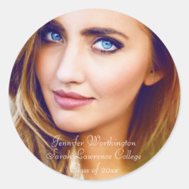 Adesivo Redondo Foto "Classe de" de formatura escolar