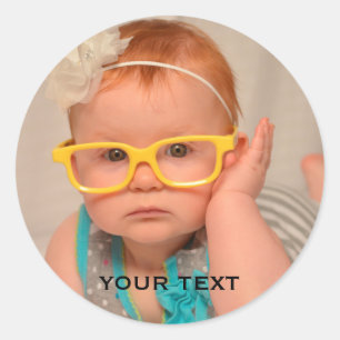 Adesivo Redondo Foto da família de bebês