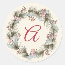 Foto da família Elegant Monogramas Christmas Wreat