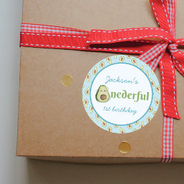 Adesivo Redondo Foto da Festa do primeiro aniversario Avocado Mara