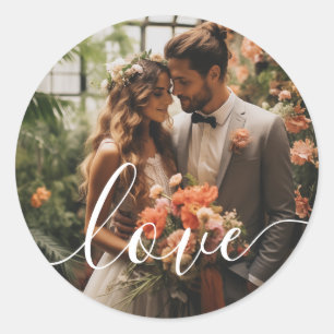 Adesivo Redondo Foto de casal personalizada 'Amor'
