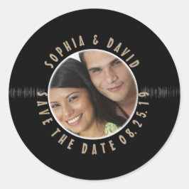 Adesivo Redondo Foto de Casamento de Registro de Vinilo Retroativo