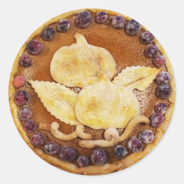 Adesivo Redondo Foto de Comida de pizza de abóbora (Frente)