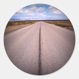 Adesivo Redondo Foto de Férias de Verão de Viagem Rodoviária