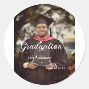 Adesivo Redondo foto de formatura homem nome turma de 20XX faculda