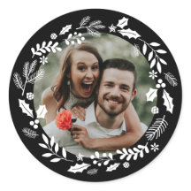 Foto de Wreath Mínima Preta Branca