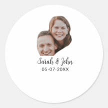 Foto do casal com nome e data simples casamento