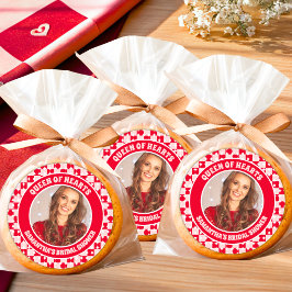 Adesivo Redondo Foto do Chá de Noiva da Rainha de Copas Retrô