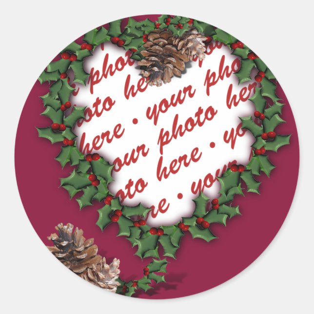 Adesivo Redondo Foto do Coração (Frente)