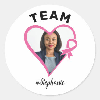 Adesivo Redondo Foto do Coração Cor de Fita Rosa de Suporte da Equ