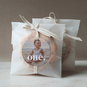 Adesivo Redondo Foto do primeiro aniversario - um