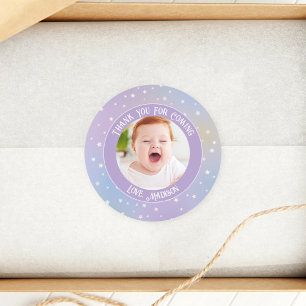 Adesivo Redondo Foto Do Rainbow Little Stars Obrigado Por Vir