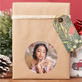 Adesivo Redondo Foto do roteiro Quinceanera 15 Birthday