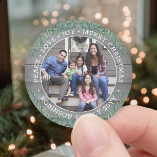 Adesivo Redondo Foto e texto Venerado Natal e Cinza