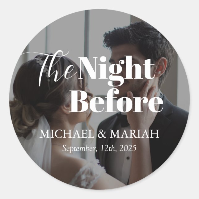 Adesivo Redondo Foto elegante do jantar da véspera do ensaio (Frente)