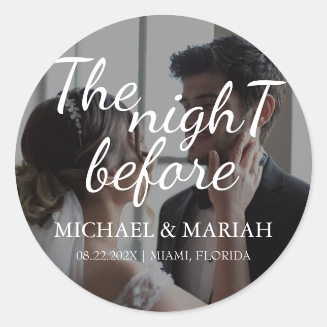 Adesivo Redondo Foto elegante do jantar da véspera do ensaio (Frente)