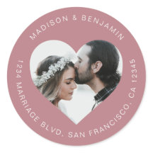 Foto em Forma de Coração Endereço de Devolução de 