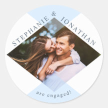 Foto Geométrica de Casamento Moderno Azul e Branco