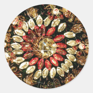 Adesivo Redondo Foto indiana frisada do Saree