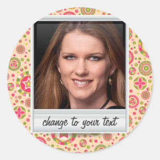 Adesivo Redondo Foto instantânea - fotograma com padrão