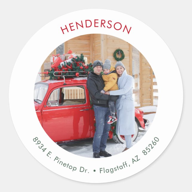 Adesivo Redondo Foto Mínima de Natal (Frente)