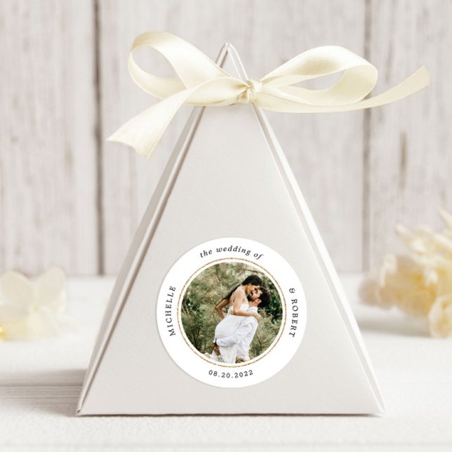 Adesivo Redondo Foto: Monograma Elegant Wedding (Criador carregado)