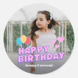 Adesivo Redondo Foto Personalizada Aniversário