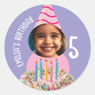 Adesivo Redondo Foto Personalizada Aniversário De Festa Idade Que 