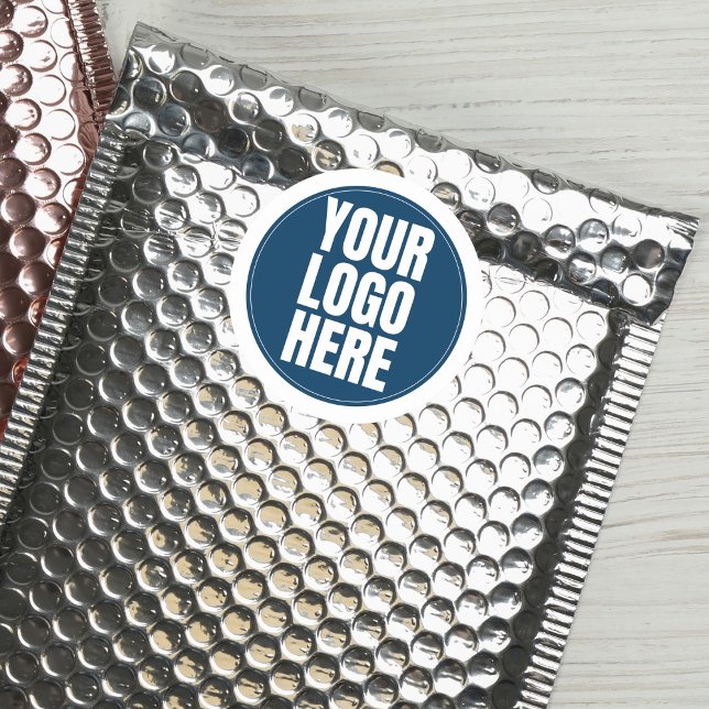 Adesivo Redondo Foto personalizada da empresa do logotipo comercia (Business Logo Custom Company Photo Classic Round Sticker)