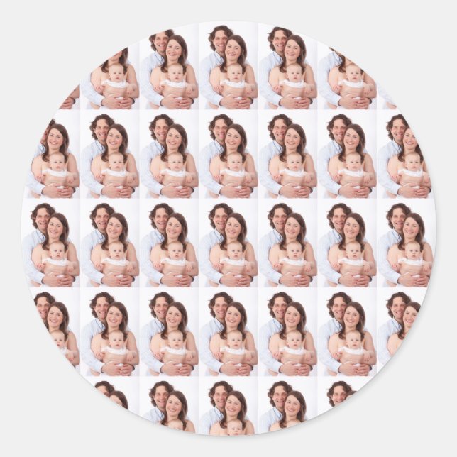 Adesivo Redondo Foto Personalizada da Família Moderna (Frente)