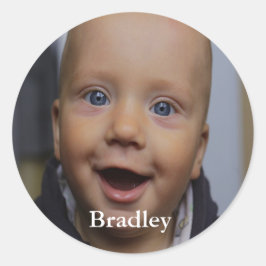 Adesivo Redondo Foto personalizada de bebê