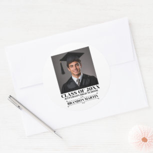 Adesivo Redondo Foto Personalizada de Formatura Graduado de 2026 O