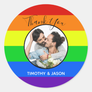 Adesivo Redondo Foto Personalizada Do Orgulho gay Rainbow - Obriga