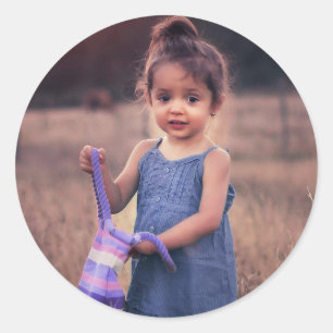 Adesivo Redondo Foto personalizada moderna simples