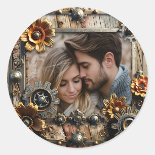 Adesivo Redondo Foto Personalizada Steampunk legal