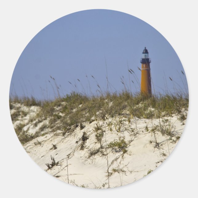 Adesivo Redondo Foto Ponce Inlet Lighthouse Florida Beach (Frente)