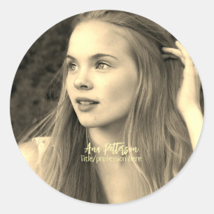 Adesivo Redondo foto profissional QR website email social moderno