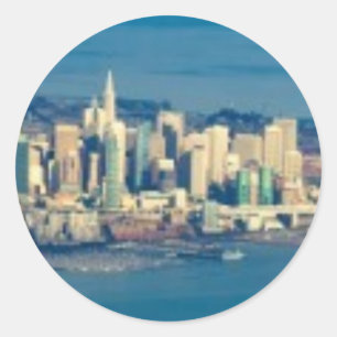 Adesivo Redondo Fotografia aérea do San Francisco Bay