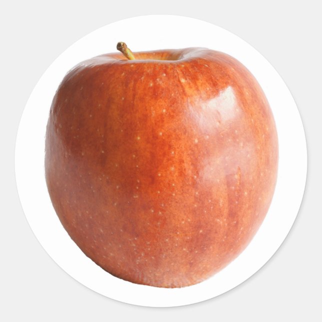 Adesivo Redondo Fotografia da Maçã Vermelha fresca (Frente)