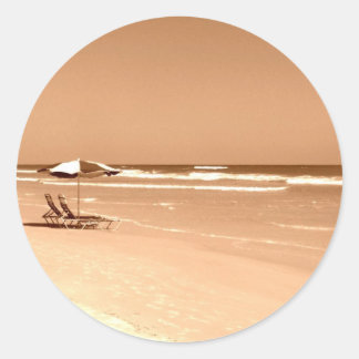 Adesivo Redondo Fotografia da praia Daytona antiga moída