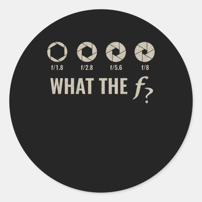 Adesivo Redondo Fotografia Engraçada - Abertura F-Stocks (Frente)